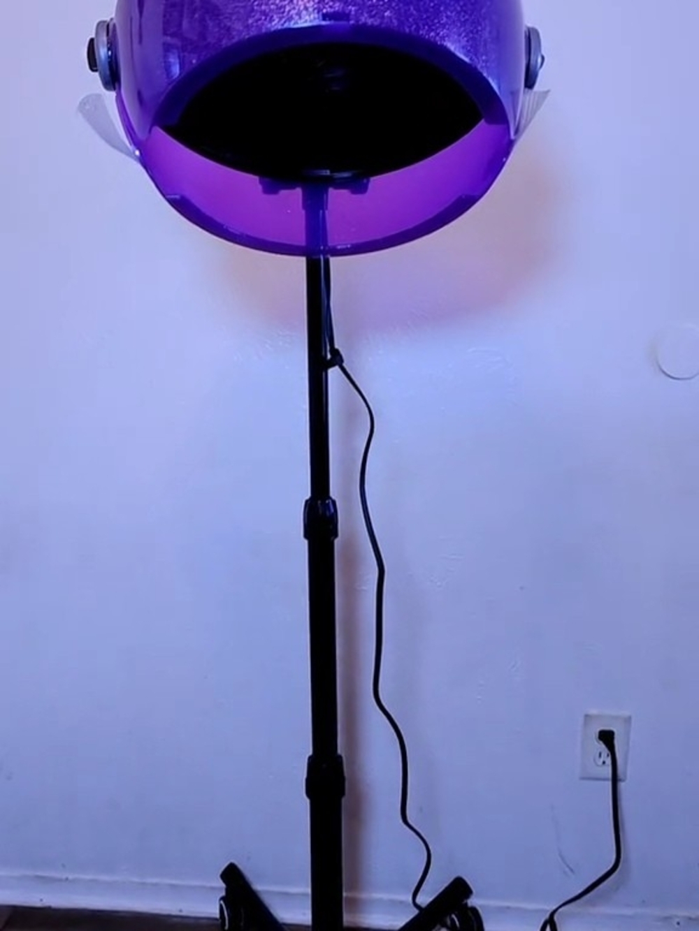 Purple Salon Hood Hair Dryer on Rolling Stand - Picture 3 of 6